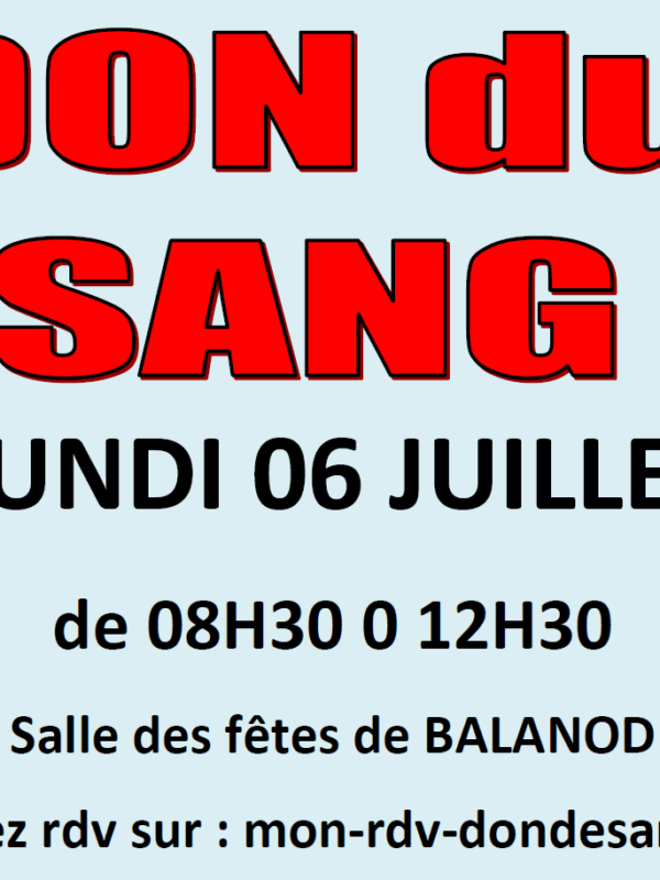 Affiche don du sang - 06.07.26