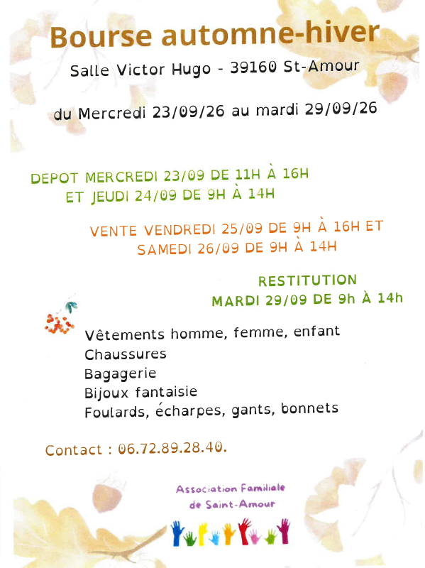 Bourse automne - 23.09-29.09