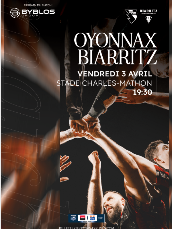 Match OYONNAX-BIARRITZ 03.04