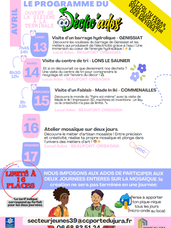 Programme Declic'Ados - Avril 13-17